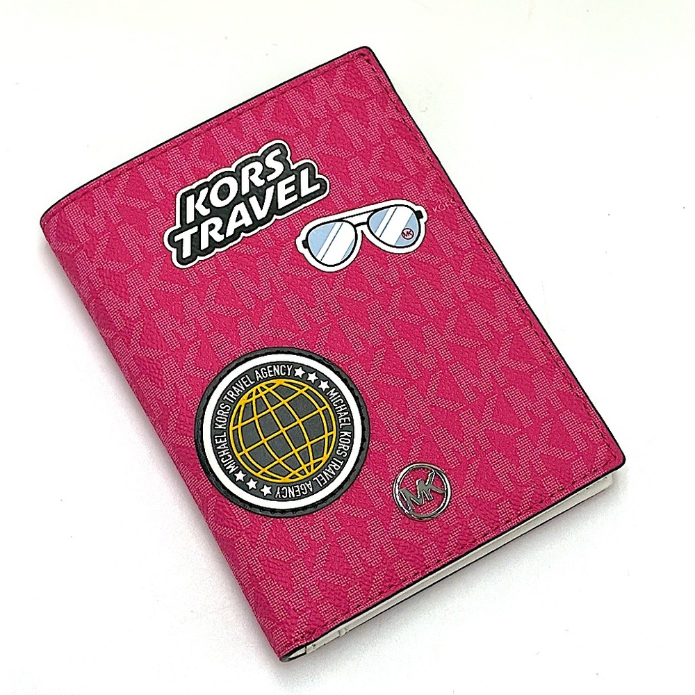 Michael Kors Jet Set Travel Medium Embellished Signature Logo Passport Case -Hol - Picture 3 of 11